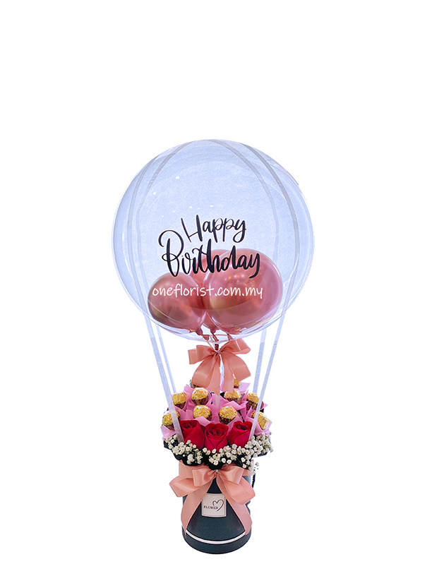 Hot air balloon flower box  pink